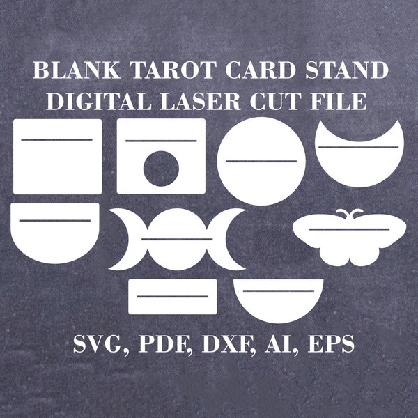 Blank Tarot card stands svg Bundle 9 x Tarot display card svg Digital file for Glowforge laser cutter SVG