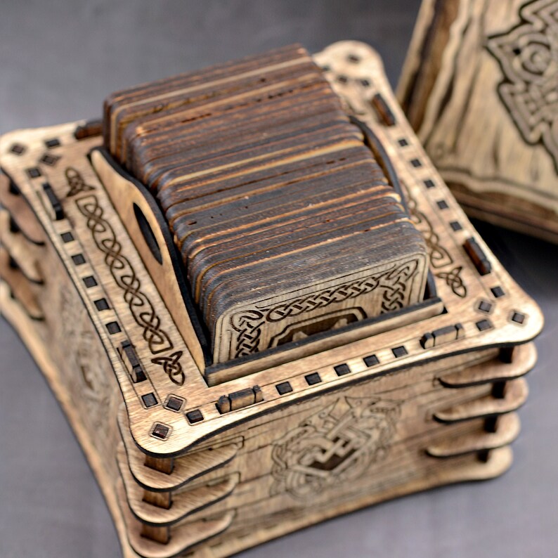 Wooden Runes Oracle Cards SVG Runes Set of 24 Pcs With Box Digital ...