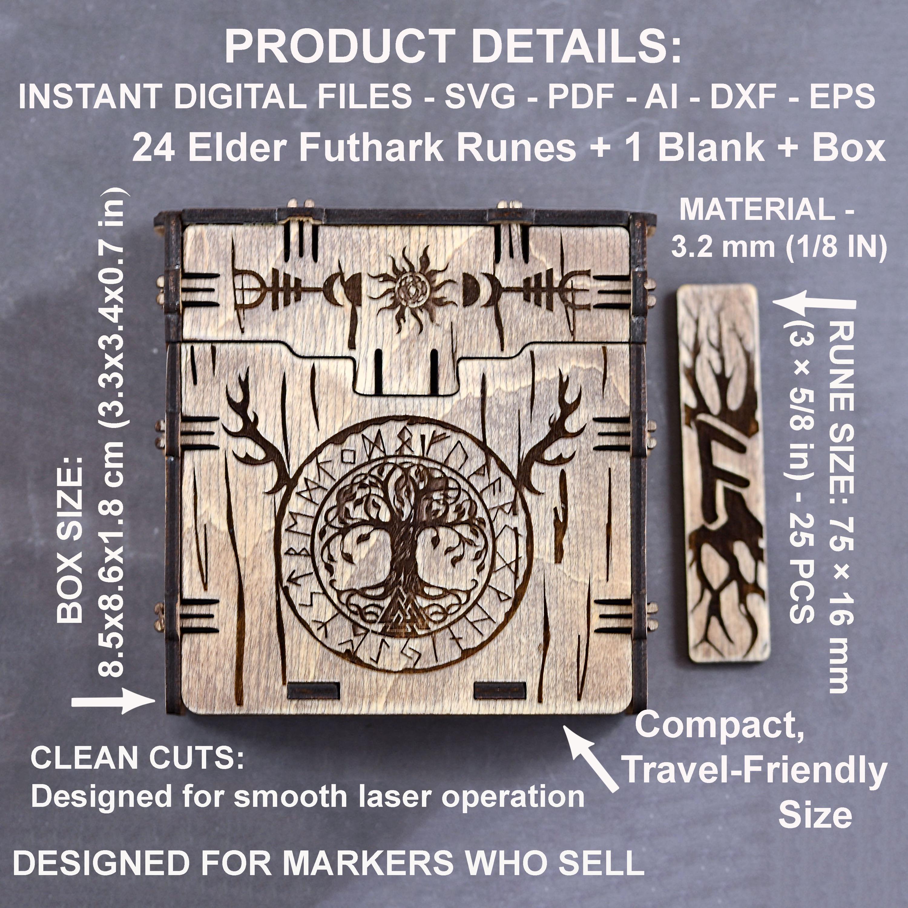 Tree of Life Rune Set SVG - Elder Futhark Runes Laser Cut Files ...