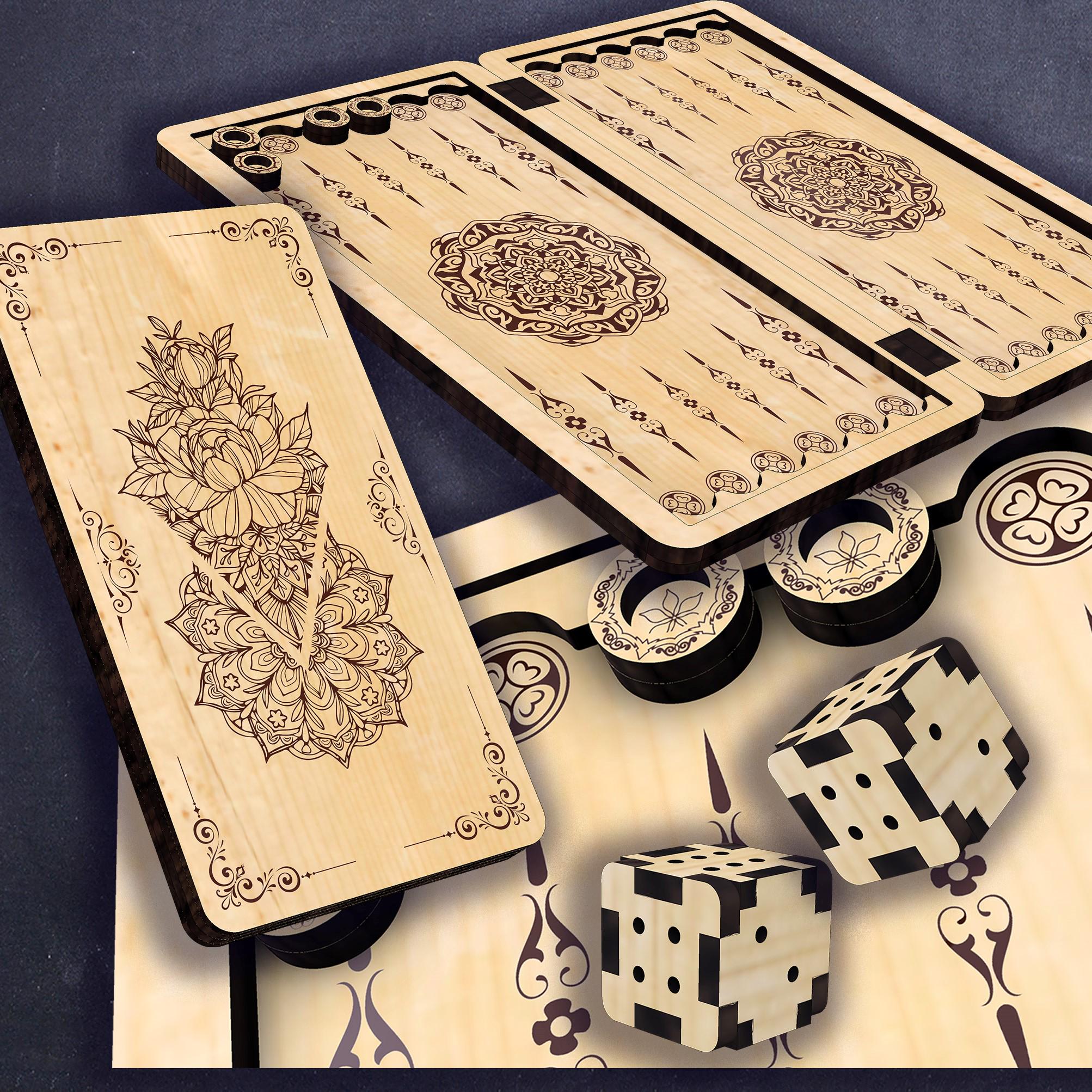 Travel Backgammon Set Laser Cut Files, Wooden Board Game SVG, Table ...