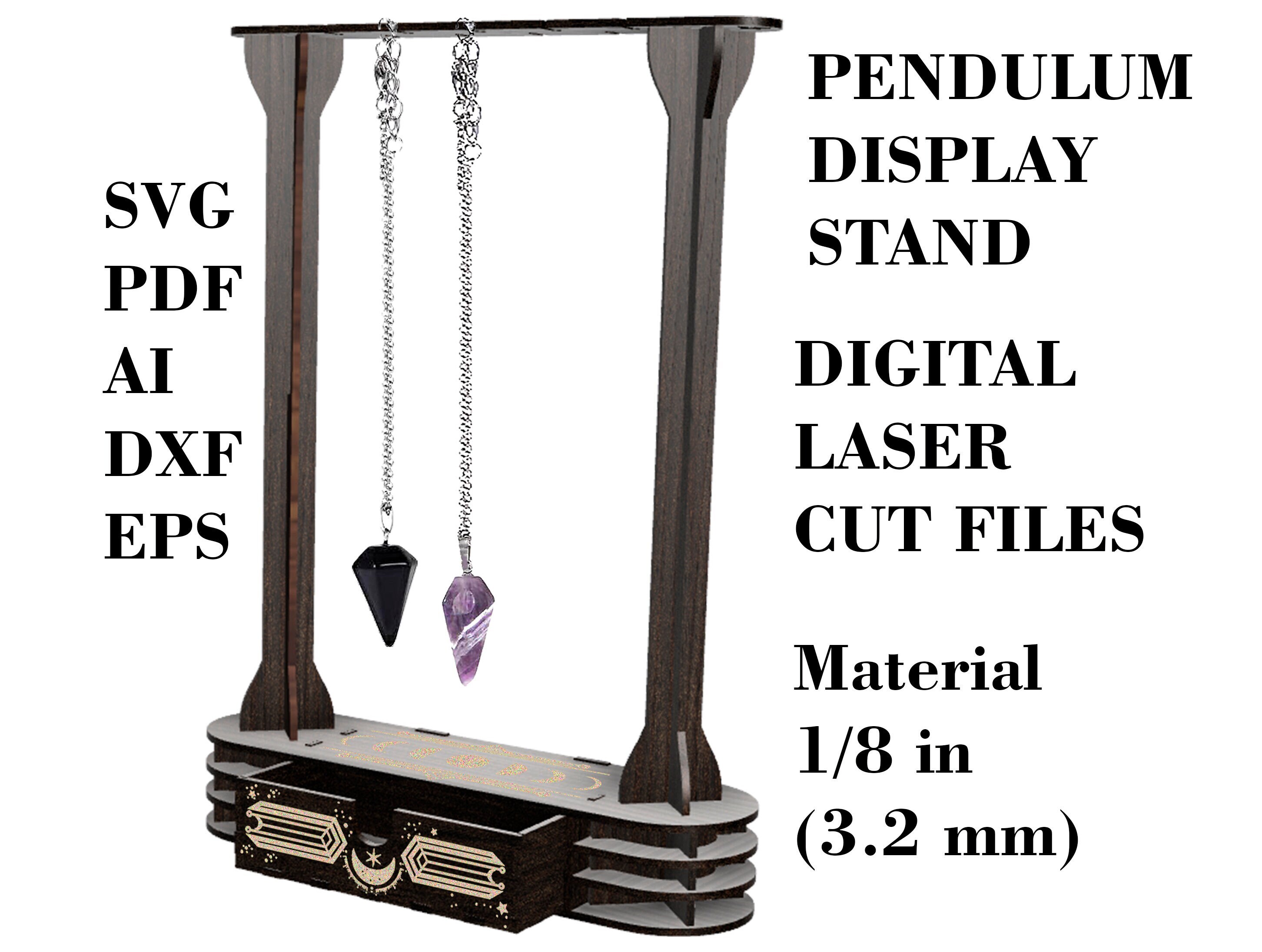 Pendulum Display Stand SVG Wooden Holder for 9 Pendulums Laser Etsy