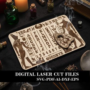 Egyptian Spirit board SVG for Laser Cutting - Ouija Talking board with planchette - Digital Download