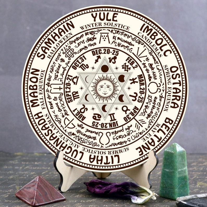 Pagan Wheel of the Year SVG Wiccan Calendar File Altar Tile Witchcraft ...