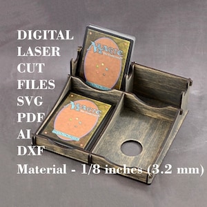 Double draw and throw deck houder SVG GlowForge bestanden Digitale laser cut vijl Lightburn vijlen Materiaaldikte 3,2 mm