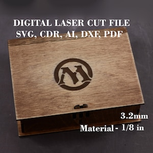 Opbergdoos voor kaarten voor 2 decks svg Doos voor traditioneel kaartspel Digitale lasergesneden bestanden GlowForge-bestand Materiaal - 3,2 mm (1/8")