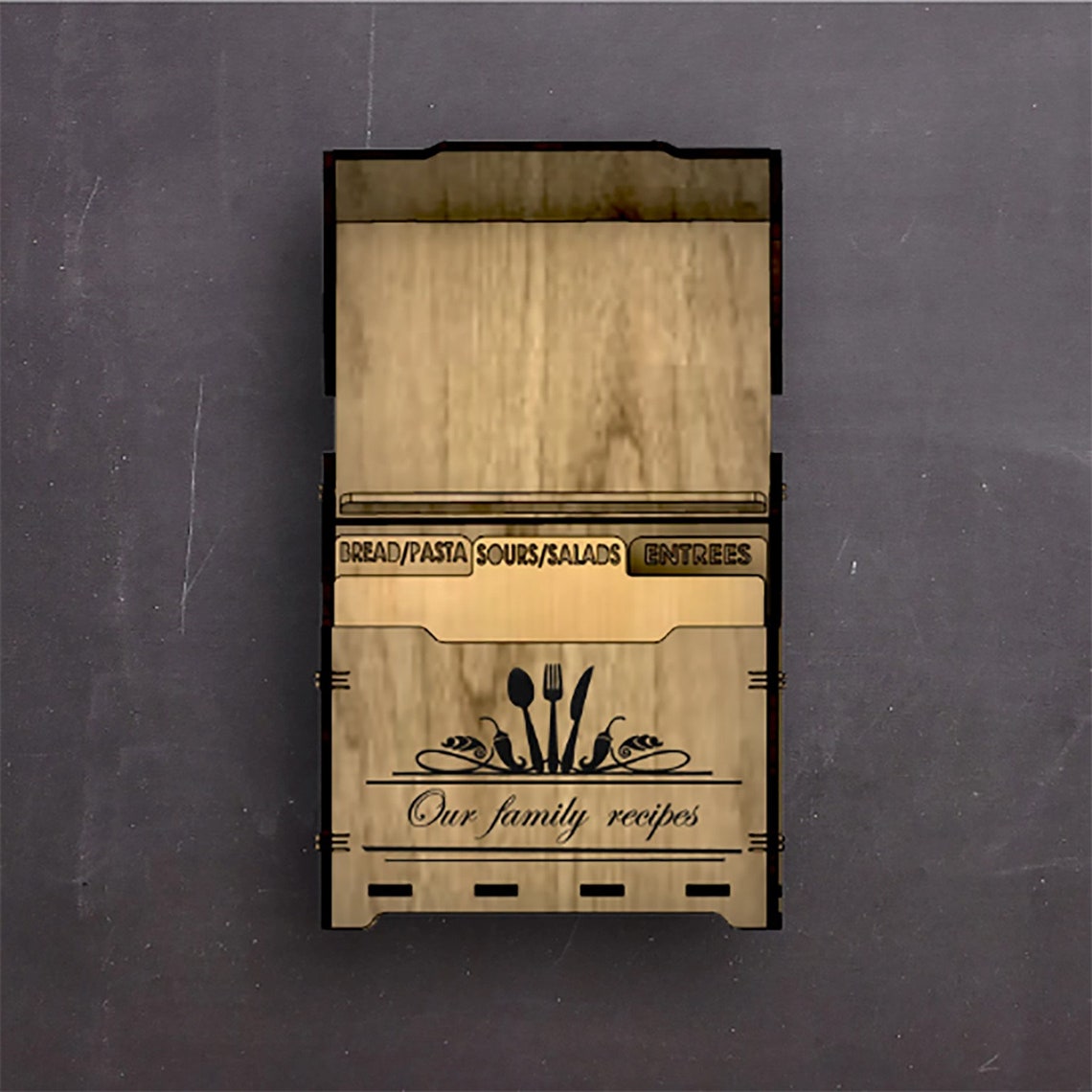 Recipe Box Svg Recipe Card Box 4 X 6 With Dividers Etsy