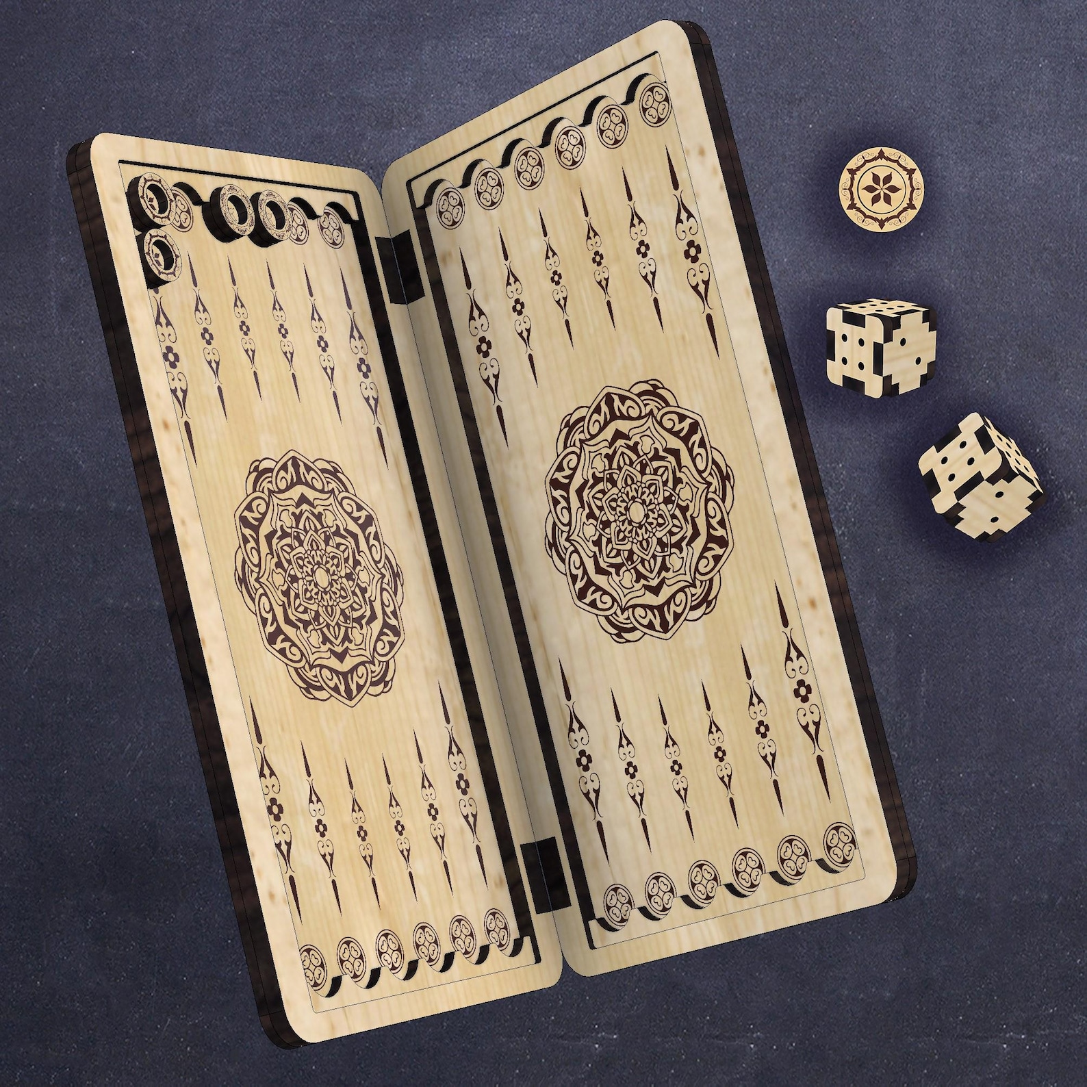 Travel Backgammon Set Laser Cut Files, Wooden Board Game SVG, Table ...