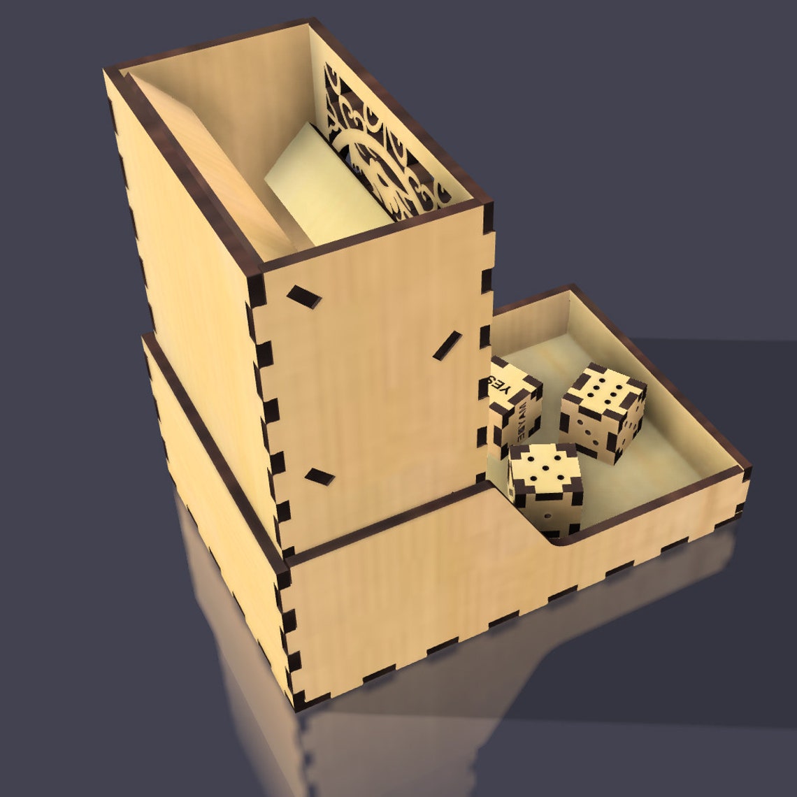 Folding Dice Tower SVG Files Digital Laser Cut File Etsy