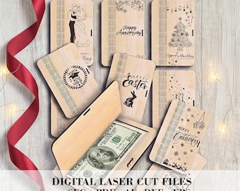 Money Holder SVG Bundle · 9 Laser Cut Cash Gift Box Designs · Digital Download