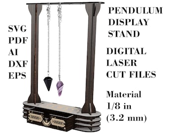 Pendulum display stand SVG Wooden holder for 9 pendulums laser file Digital GlowForge file Lighburn file Material - 1/8&quot; (3.2 mm)