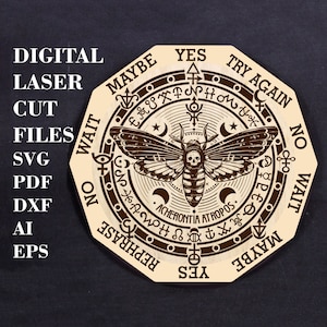Death Head Motte Pendel Board svg Acherontia Atropos svg Pagan Dekor svg Digital Laser cut Dateien GlowForge Dateien Witchcraft Dekor svg