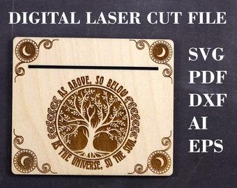 Tree of life Tarot card stand SVG - As above so below SVG - As the Universe so the soul svg Digital laser cut file