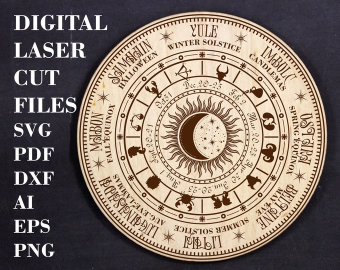 Ogham Tree Calendar SVG Celtic Wheel of the Year SVG Pagan Calendar ...