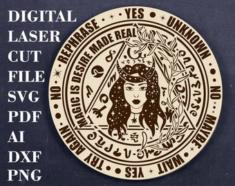 Mystic pendulum board svg Yes No board png Divination Tool svg Witchcraft decor svg Digital Laser cut files Glowforge files PNG files