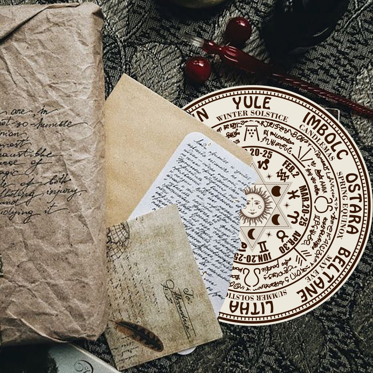 Pagan Wheel of the Year SVG Wiccan Calendar File Altar Tile Witchcraft ...