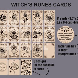 Cut Back Runes Witch's Runes Cards Set of 15 Pcs With Box SVG Witchcraft Svg Digital ...