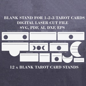 Bundle blank stands for Tarot cards svg 12 x Tarot display card svg Digital file for GlowForge laser cutter SVG