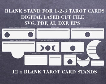 Bundle blank stands for Tarot cards svg 12 x Tarot display card svg Digital file for GlowForge laser cutter SVG