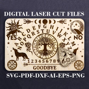 Celtic Spirit board SVG Tree of Life Ouija board with planchette SVG PNG Witchcraft Digital laser cut files Glowforge files LightBurn files