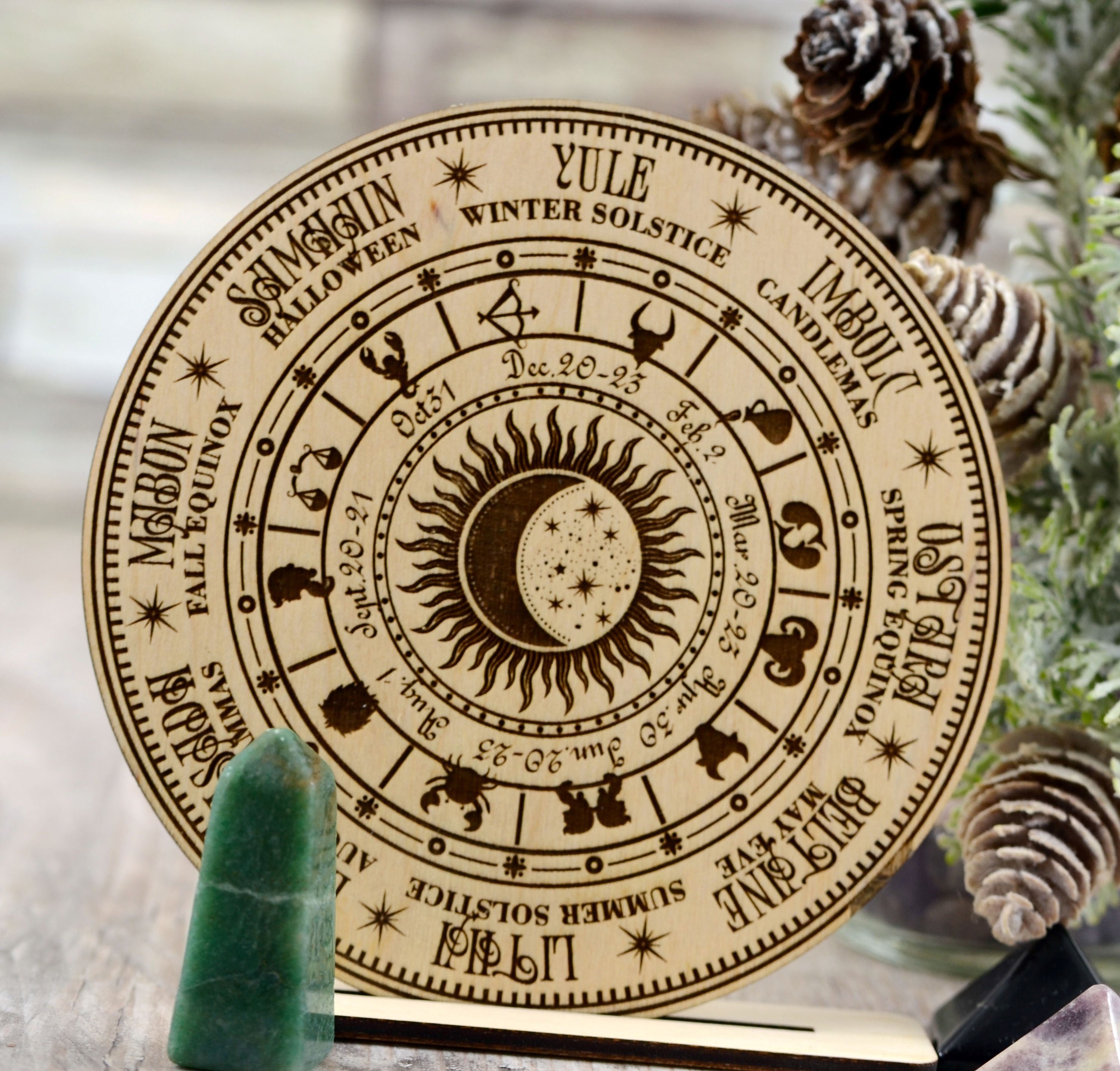Wheel of the Year Svg Pagan Altar Tile Svg Witchcraft Decor Svg Wiccan ...