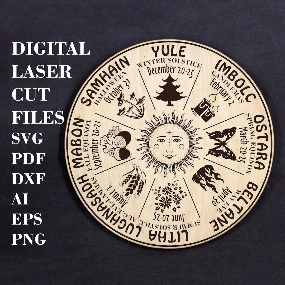 Wiccan Calendar SVG Wheel of the Year Svg Pagan Altar Tile Svg ...