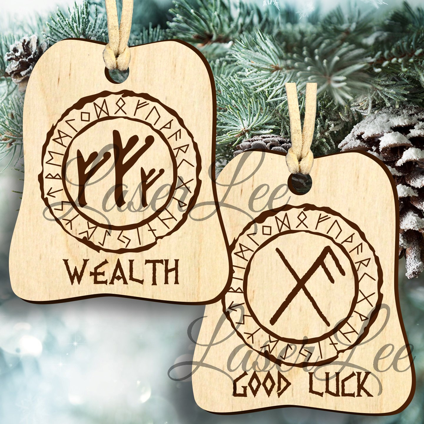 Protection Bind Rune Svg Protection Runes Ornaments SVG Set of 9 Pcs Celtic Christmas Ornaments ...