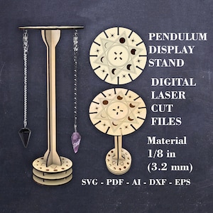 Support circulaire pour 12 pendules Fichier numérique découpé au laser SVG Support d'affichage pour pendule Fichier SVG GlowForge Fichier Lighburn Matériau - 3,2 mm (1/8 po.)