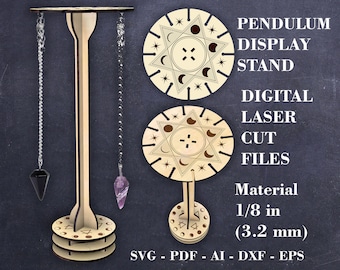 Circle stand for 12 pendulums SVG Digital laser cut file Pendulum display holder SVG GlowForge file Lighburn file Material - 1/8&quot; (3.2 mm)