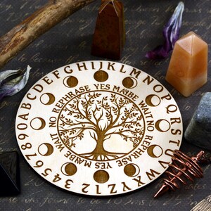 Tree of life pendulum board svg Divination Tool svg Pagan decor svg Digital Laser cut files GlowForge files Witchcraft decor svg image 2