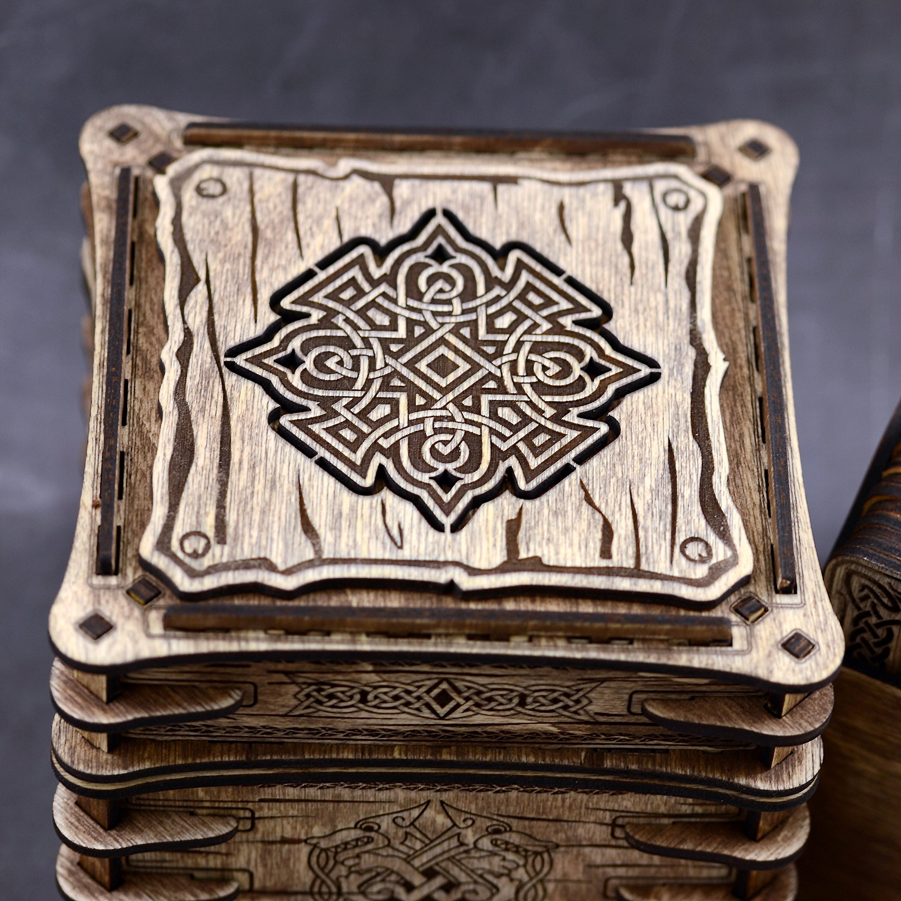 Cut Back Runes Wooden Runes Oracle Cards SVG Runes Set of 24 Pcs With Box Digital ...