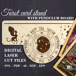 Pendulum board svg Tarot card stand svg GlowForde file Digital laser cut file Wiccan decor svg Witchcraft decor svg