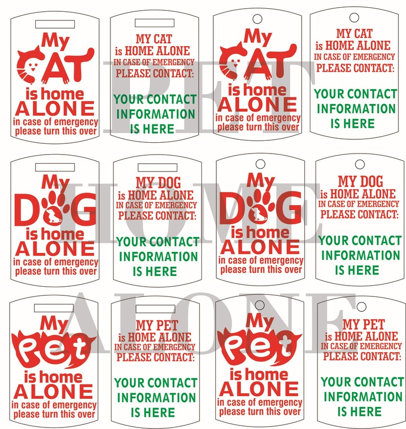 My Pet is Home Alone Keychain SVG Custom Pet Alert Keychain Etsy