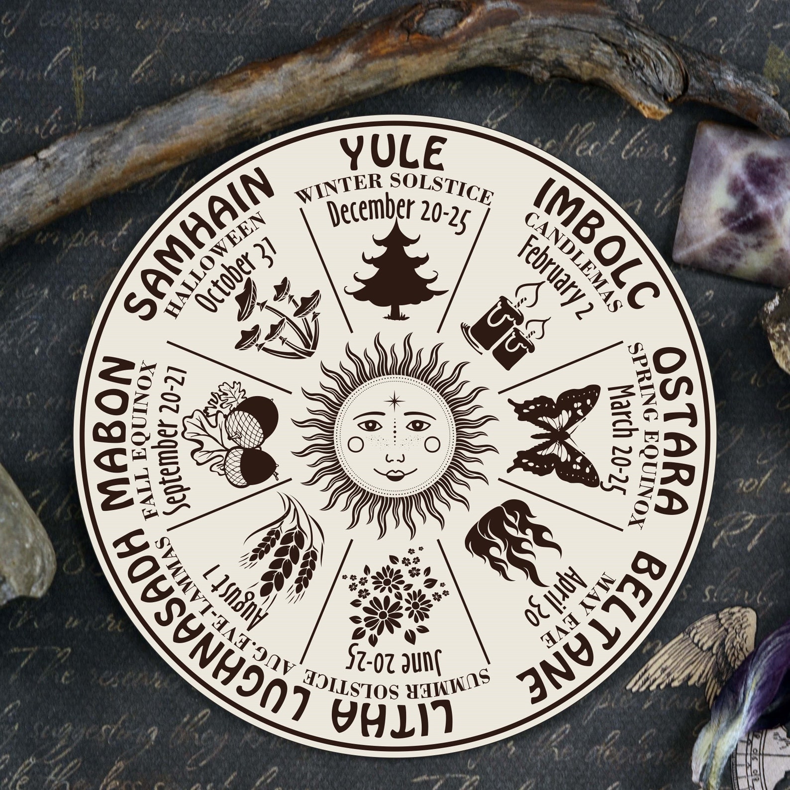 Wiccan Calendar SVG Wheel of the Year Svg Pagan Altar Tile Svg ...