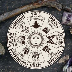 Wiccan Calendar SVG Wheel of the Year Svg Pagan Altar Tile Svg ...