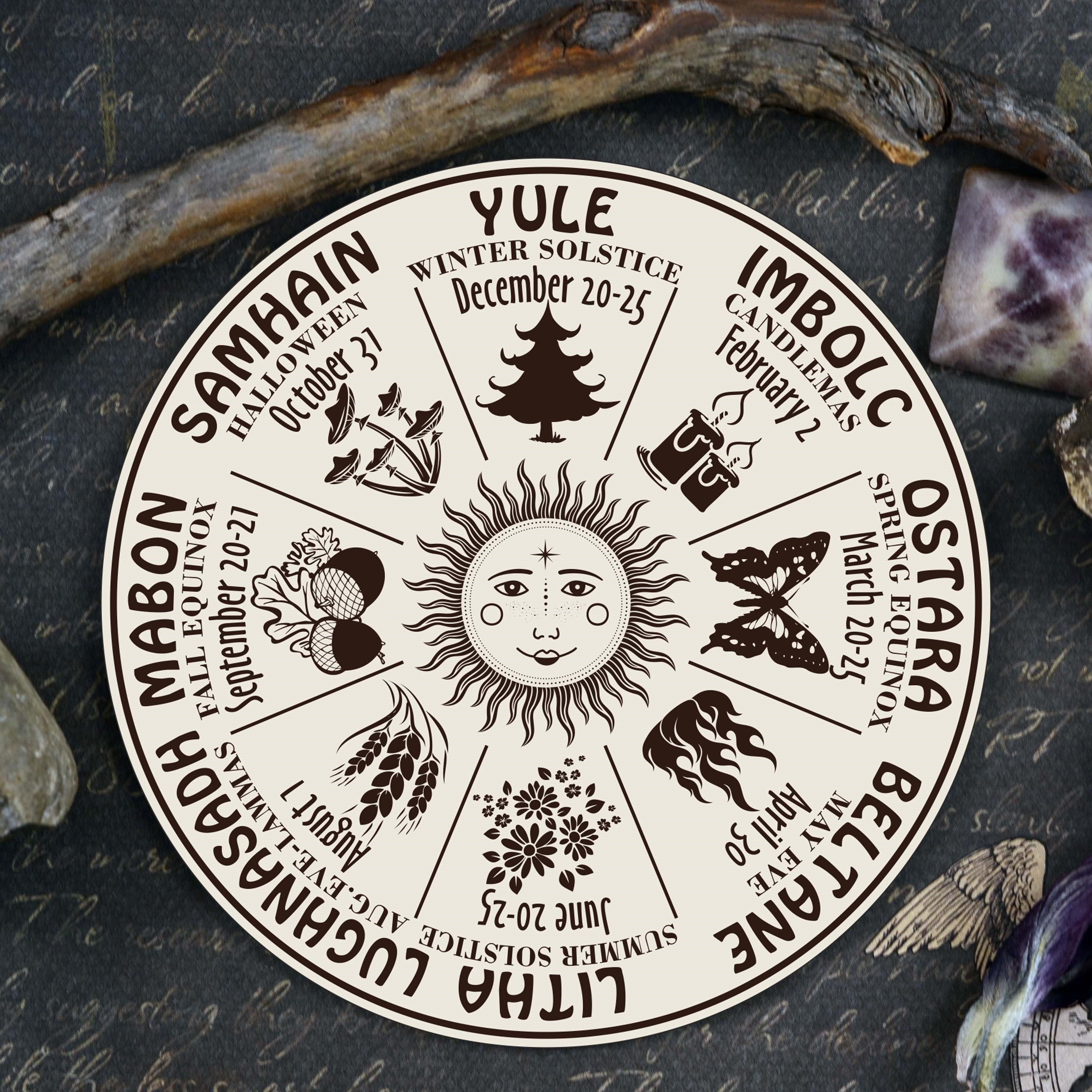 Wiccan Calendar SVG Wheel of the Year Svg Pagan Altar Tile Svg ...