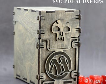 MTG Deck Storage Box SVG - Customizable TCG Card Holder - Laser Cut Files - Glowforge & LightBurn - Digital Download Material - 1/8" (3.2mm)