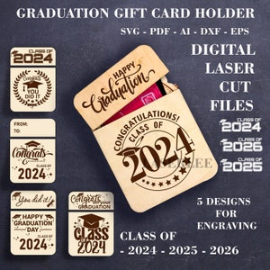 Customizable Graduation Gift Card Holder SVG Class of 2024 2026 Svg ...