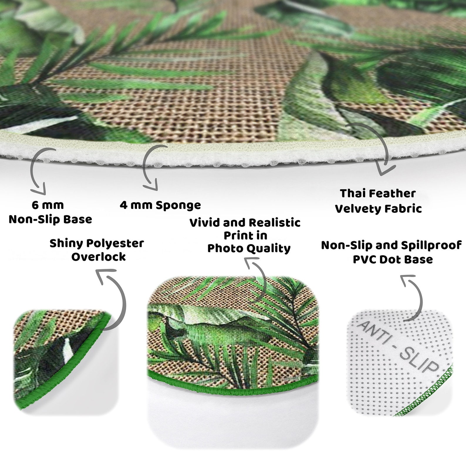 Green Leaf Flower Decorative Rug Green Round Rug Area Rug Etsy