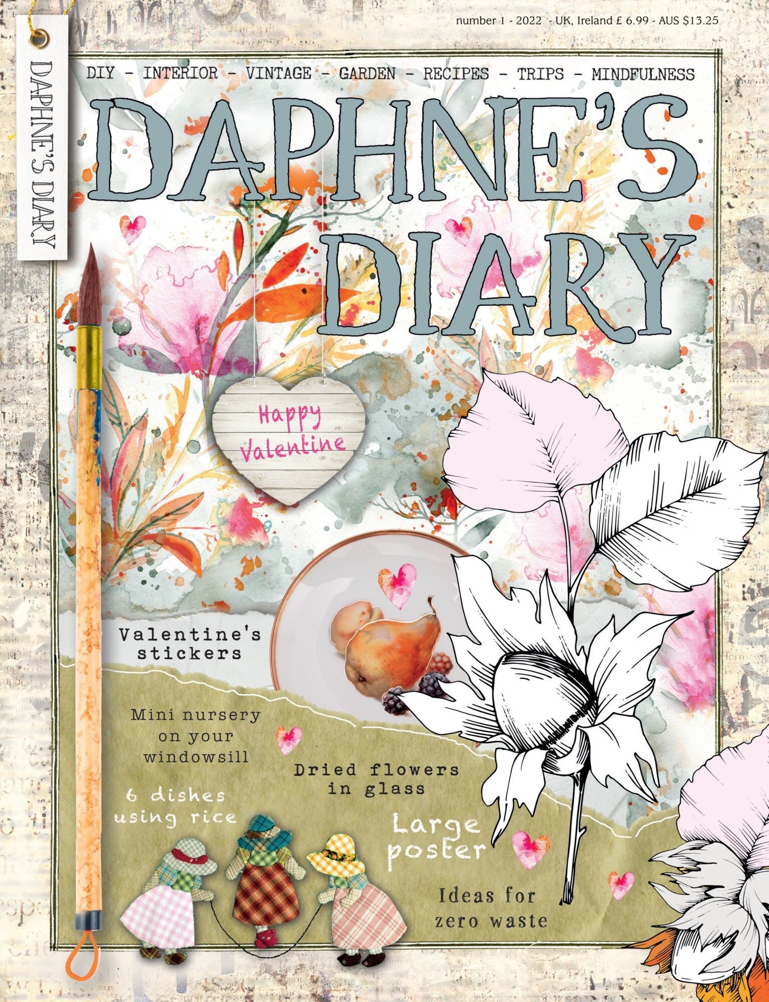 DAPHNE'S DIARY Number 7 2022 AUTUMN POSTER Agenda Stickers PUPPET