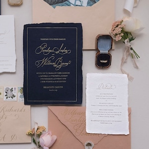 Druckbare Klassische Einladungsreihe, Individuelle Kalligraphie-Hochzeitseinladung Geeignet für Letterpress, Goldfolie oder Digitaldruck