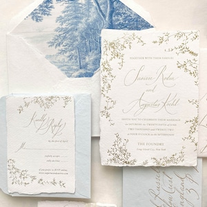 Printable Unique Garden Wedding Invite Digital Download Classic Botanical Design Wedding Invitation Suite, Delicate Floral Wedding Invites,