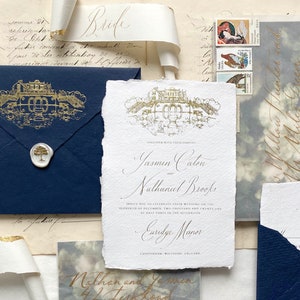 Printable Fine Art Gold Foil European Wedding Invitation Suite, Digital Download Wedding Invitation suite, Romantic Wedding Invites