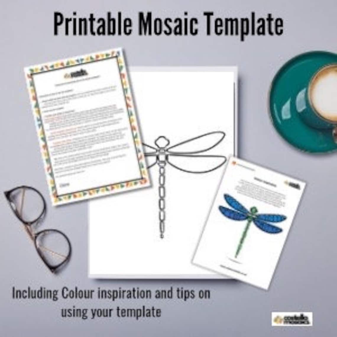Dragonfly Mosaic Template. Printable Download Pattern, to Assist With ...