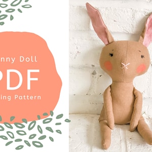 Bunny Doll PDF Sewing Pattern & Tutorial - Animal Doll, Dress Up Doll, Bunny Rag Doll Pattern, Stuffed Toy