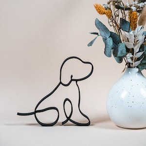 Dog - Line Art 3D Print - Personalizable Modern Decoration and Gift Idea for Dog Owners