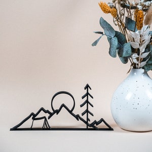 Camping backdrop - Line art 3D print - Beautiful decoration for your home