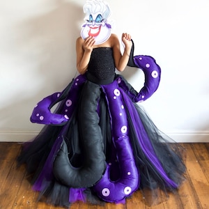 Girl&#39;s Ursula inspired Sea-Witch Halloween Costume, little mermaid, Villain Party costume Made to measure,  Age 3-12