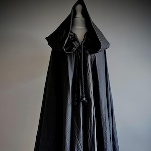 Halloween Long Black Hooded Cloak, Women’s Black Halloween Cloak,Vampire Cloak Made to order