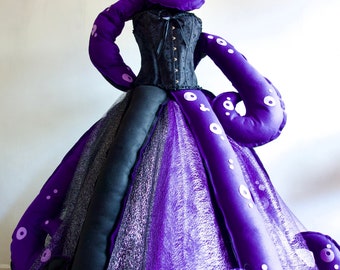 Ursula Sea Witch Costume, Tentacle Belt, Lace Corset, Tulle Skirt, Made to Measure