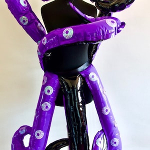 Girl&#39;s Ursula inspired Sea-Witch Halloween, Short Faux PVC Villain Party costume Age 3-12years